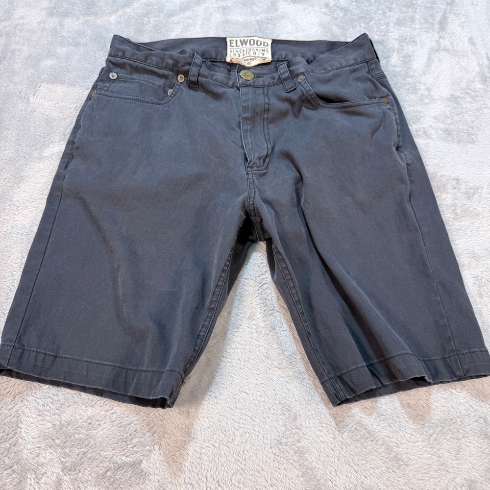 ELWOOD Since 1996 Co‎ Mens Charcoal Gray Shorts Size 31 Cotton Spandex Casual